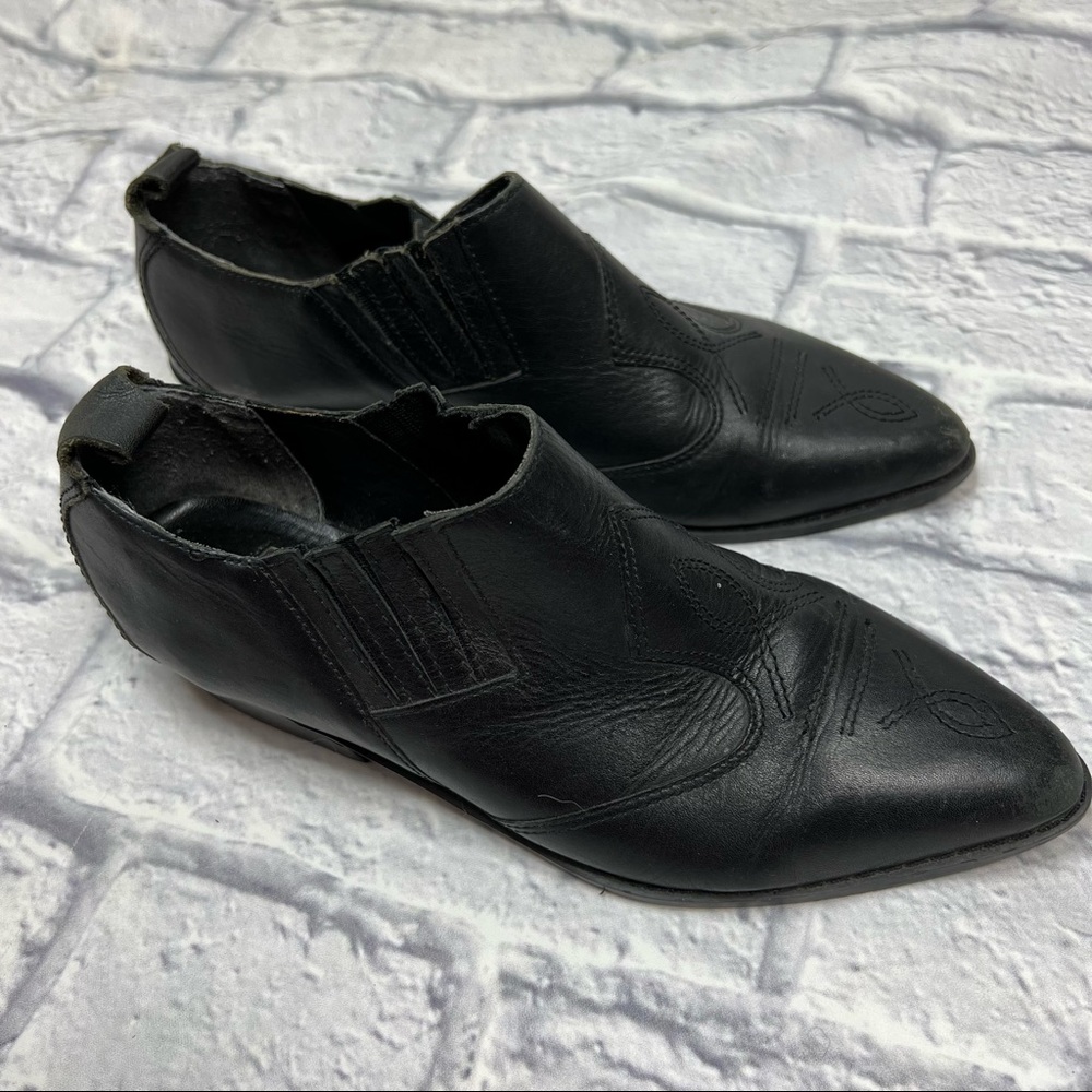 MOOTSIE TOOTSIES Butch Black Slip On Pointed Ankle Booties 7 - Picture 3 of 16